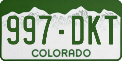 CO license plate 997DKT
