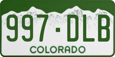 CO license plate 997DLB