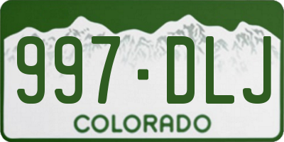 CO license plate 997DLJ
