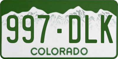 CO license plate 997DLK