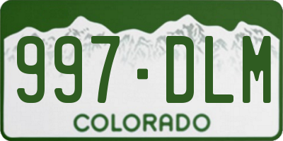 CO license plate 997DLM