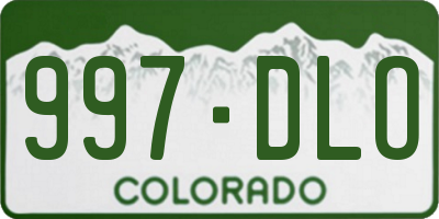 CO license plate 997DLO