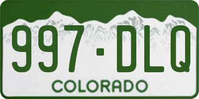 CO license plate 997DLQ