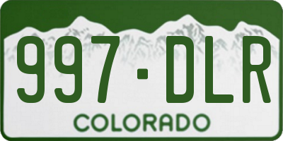 CO license plate 997DLR