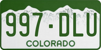 CO license plate 997DLU