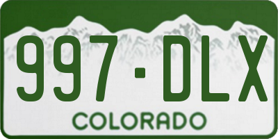CO license plate 997DLX