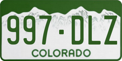 CO license plate 997DLZ