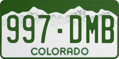 CO license plate 997DMB