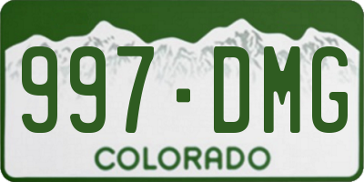 CO license plate 997DMG