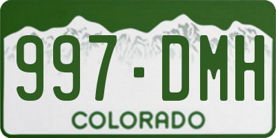 CO license plate 997DMH