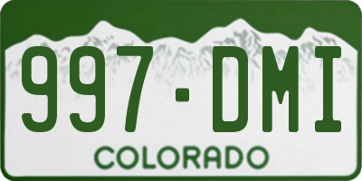 CO license plate 997DMI