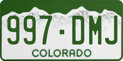CO license plate 997DMJ