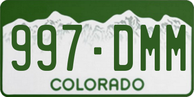 CO license plate 997DMM