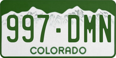 CO license plate 997DMN