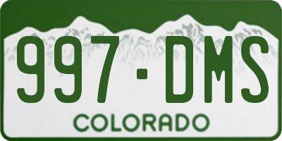 CO license plate 997DMS