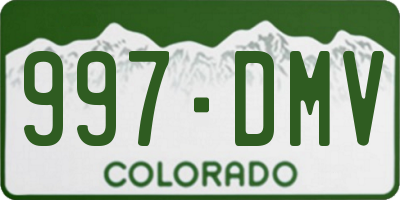 CO license plate 997DMV