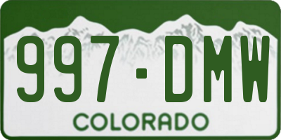 CO license plate 997DMW