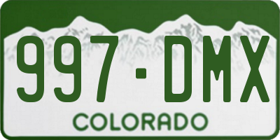CO license plate 997DMX