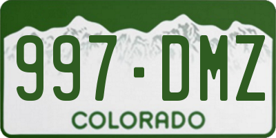CO license plate 997DMZ