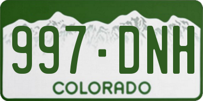 CO license plate 997DNH