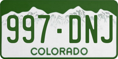 CO license plate 997DNJ