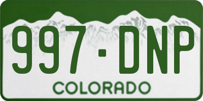 CO license plate 997DNP