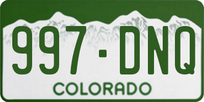 CO license plate 997DNQ