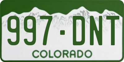 CO license plate 997DNT