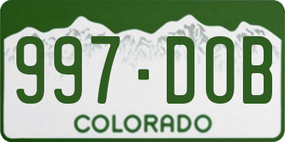 CO license plate 997DOB