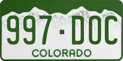 CO license plate 997DOC