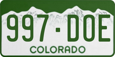 CO license plate 997DOE
