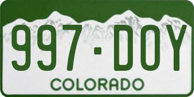 CO license plate 997DOY