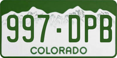 CO license plate 997DPB