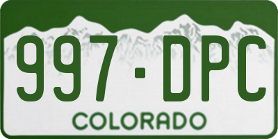 CO license plate 997DPC