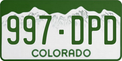 CO license plate 997DPD