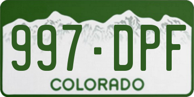 CO license plate 997DPF
