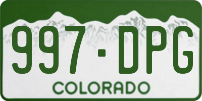 CO license plate 997DPG