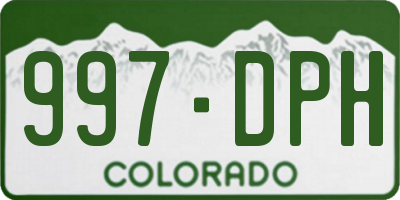 CO license plate 997DPH
