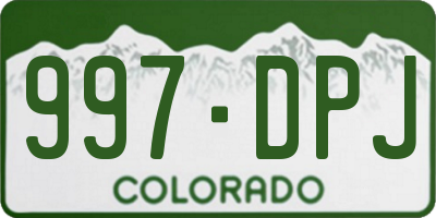 CO license plate 997DPJ