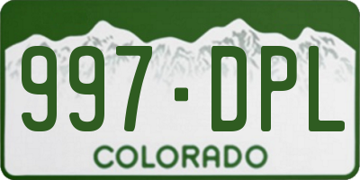 CO license plate 997DPL