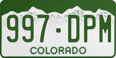 CO license plate 997DPM