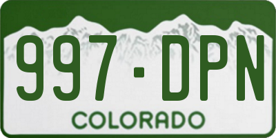 CO license plate 997DPN
