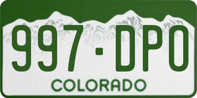 CO license plate 997DPO