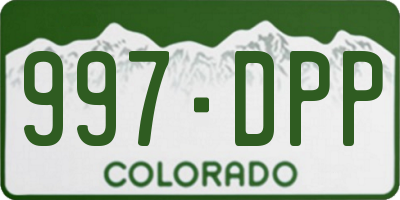 CO license plate 997DPP