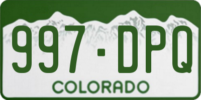 CO license plate 997DPQ