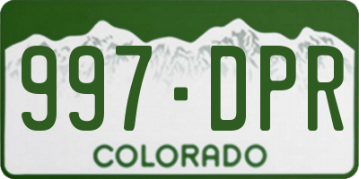 CO license plate 997DPR