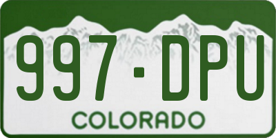 CO license plate 997DPU