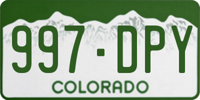 CO license plate 997DPY