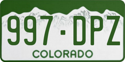 CO license plate 997DPZ