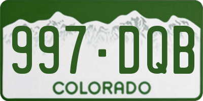 CO license plate 997DQB